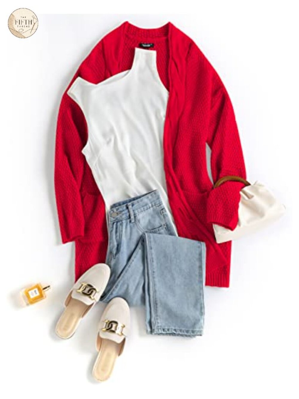 Women's Long Open Front Cardigan Lightweight Knit Sweater with Pockets - Picture 3 of 6